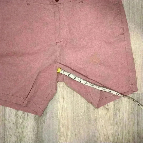 Frank & Oak Travis Red Cotton Slim Fit Men’s 7 Inch Luxury Chino Shorts Size 36” - Picture 3 of 8